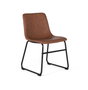 GINER Y COLOMER Lot de 4 chaises tapissées et rembourrées marron